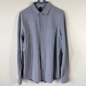Men’s Lululemon Long Sleeve Button Down Shirt Blue Size Large